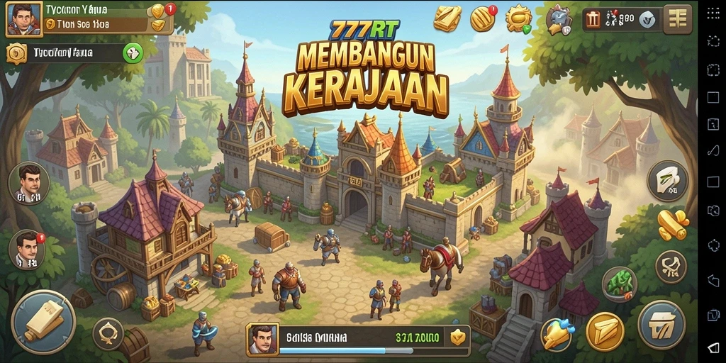 Tampilan gameplay <strong>777RT</strong> yang menarik dalam membangun kerajaan bisnis.