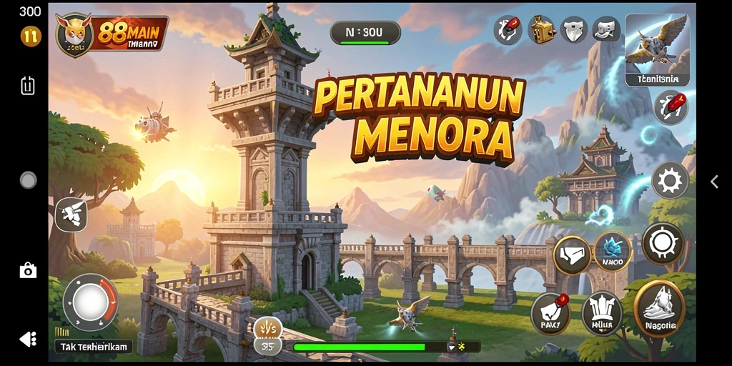 Tangkapan layar gameplay menantang dari 88MAIN Tower Defense.