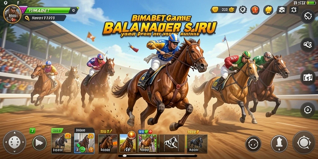 Tampilan gameplay menegangkan dari <strong>BIMABET</strong> di lintasan balap.