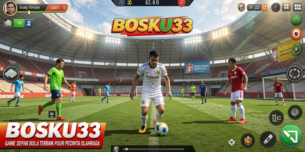 Screenshot gameplay BOSKU33 yang menampilkan aksi seru di lapangan.