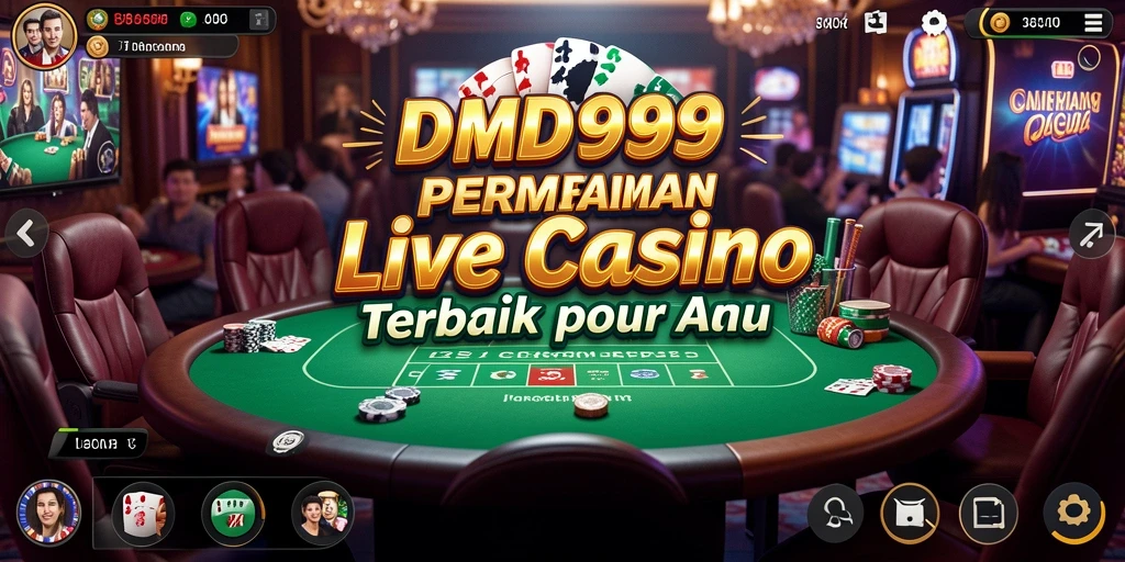 Gameplay DMD999 yang mengesankan dengan dealer langsung dan suasana casino.