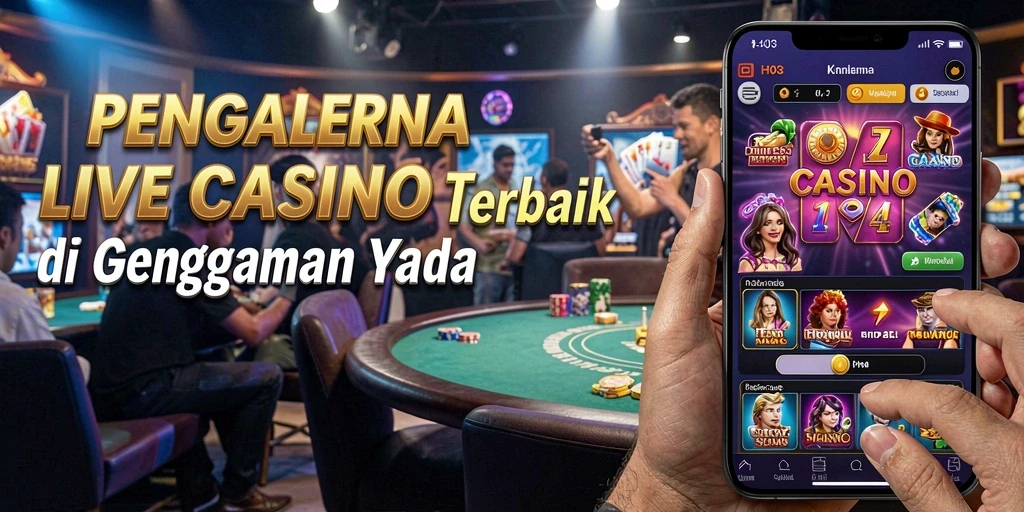Screenshot H03 menampilkan dealer profesional dan permainan Live Casino yang mendebarkan.