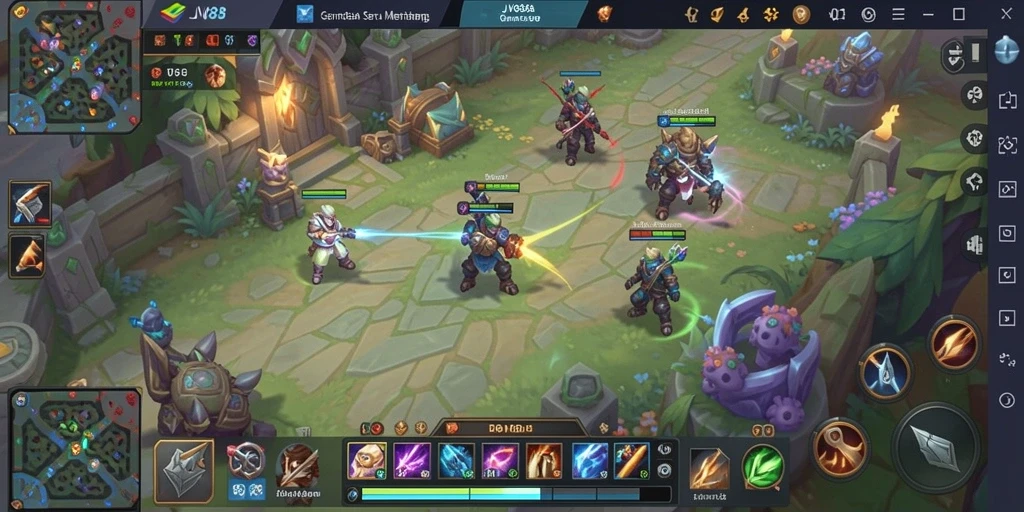 Gameplay JV88 yang mendebarkan dalam suasana MOBA.