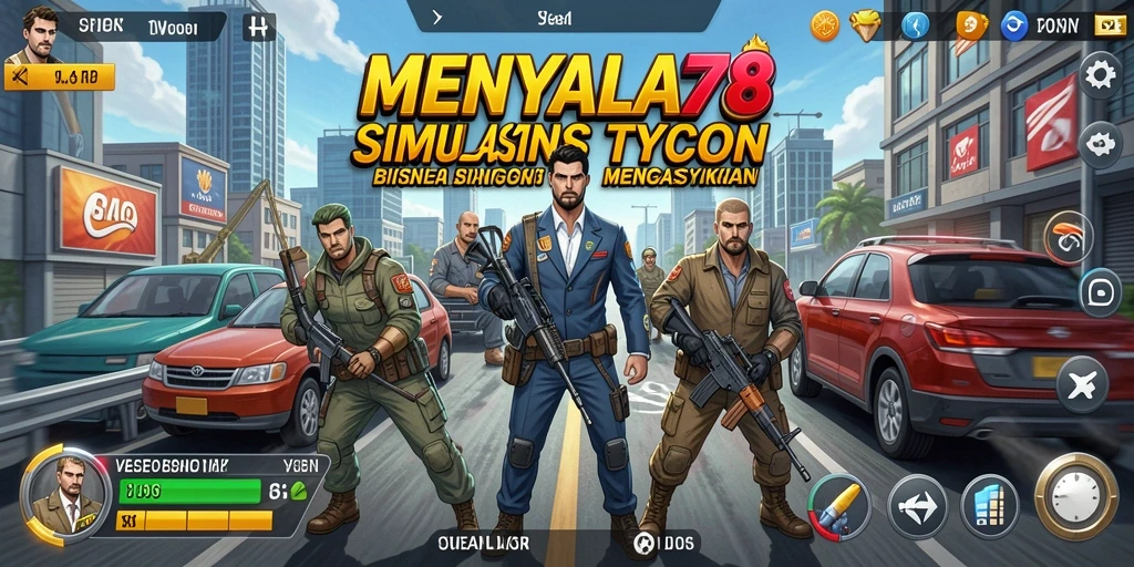 Screenshot gameplay MENYALA78 menampilkan kemajuan bisnis yang mengesankan.