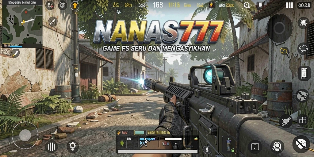 Tampilan gameplay seru dalam aksi FPS NANAS777.