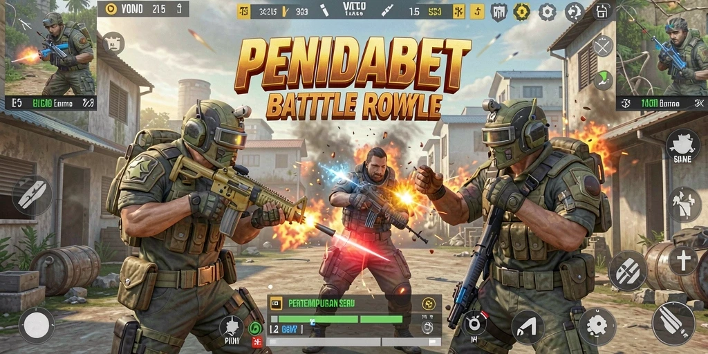 Screenshot menunjukkan aksi seru dalam permainan Battle Royale.