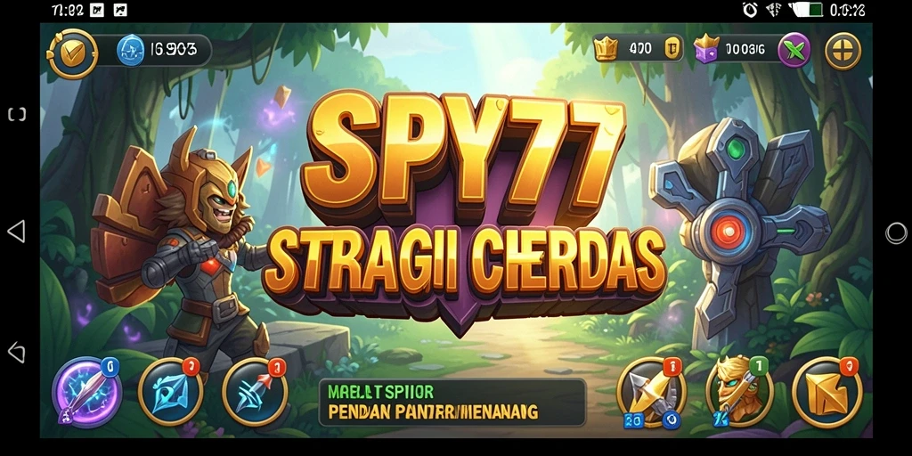 Tangkapan layar gameplay SPY77 yang menunjukkan pertempuran strategi.