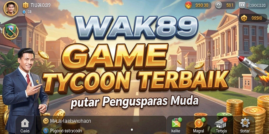Tampilan gameplay menarik dalam WAK89 menunjukkan dunia bisnis yang dinamis.